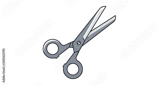 A pair of metal scissors.