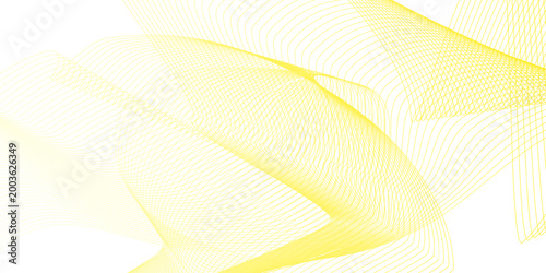 Radiant mesh wave and yellow optic flow. Digital silk motion, kinetic energy, linear transition, geometric warp, ethereal frequency, and light veil for futuristic technology background art.