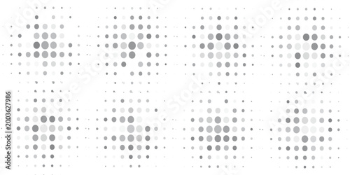 Bold monochrome halftone background of black circular dots forming a radial gradient, centered text FUTURISTIC HALFTONE, modern abstract design with high contrast for digital, data, soundwave visual