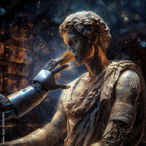Celestial Sculpture Interface — Where Ancient Form Meets Technological Light