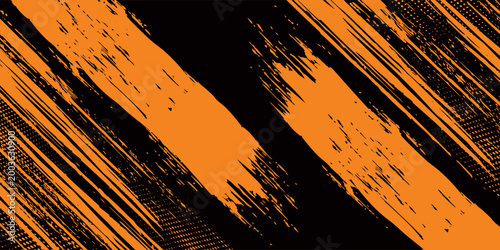orange black brush Car sticker wrap pattern banner abstract sporty lines black orange color combination grunge brush modern pattern racing motorsport design.vector illustration. eps 10