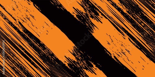 orange black brush Car sticker wrap pattern banner abstract sporty lines black orange color combination grunge brush modern pattern racing motorsport design.vector illustration. eps 10