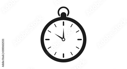 a black and white illustration of clock.