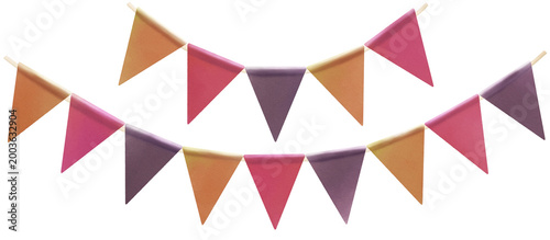 Autumn bunting clipart Flag garland Transparent PNG