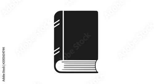 Tableau sur toile Black Hardcover Book Icon Isolated on White Background, Simple Vector Illustrati