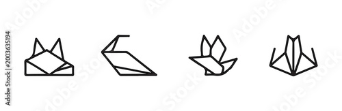 Abstract geometric shape icon symbol representing balance duality and symmetry vector illustration element design concept