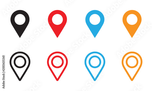 Set of colorful round map pin icons for navigation and location design Free Download Set of colorful round map pin icons for navigation and location design - GFXLoad