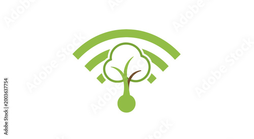 Eco friendly wireless internet technology symbol.