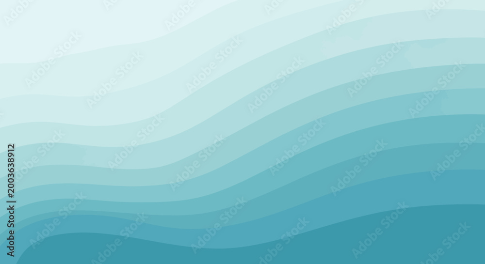 Fototapeta premium Abstract Teal Blue Wavy Gradient Background Design