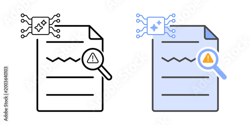 AI input anomaly detection icon. Incoming data lines with irregular pattern highlight. Data inconsistency indicator. Input validation alert. Simple geometric illustration.