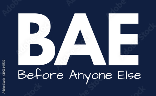 Tableau sur toile BAE Meaning, Before Anyone Else