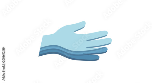 A blue rubber glove on a white background.