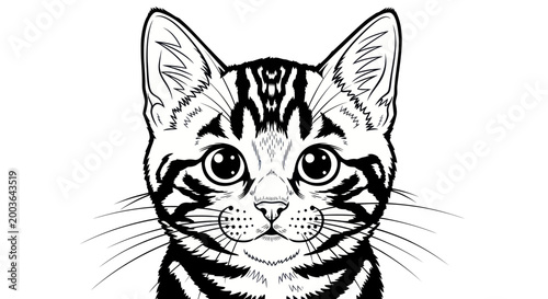 Detailed illustration of a cat face.