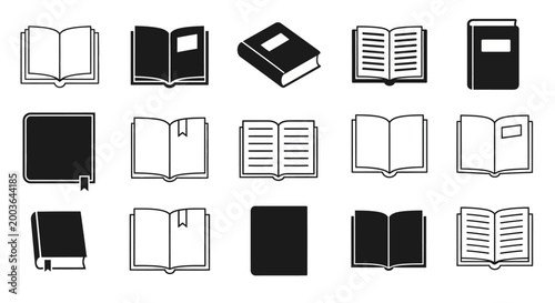 Photos Extensive Collection of Modern Book Icons Representing Reading, Education, and K