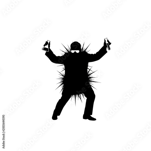 Man in suit with spikes silhouette.