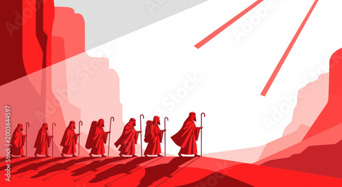 Foto Group of Jedi Warriors Walking Together.