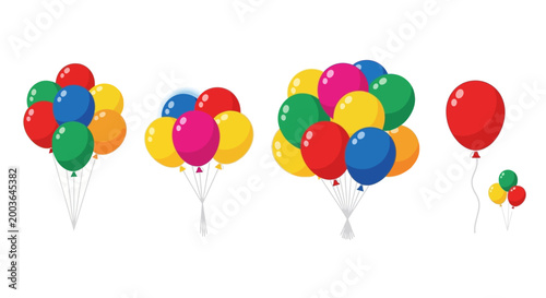 Diverse collection of vibrant party balloons in different sizes and shades, ideal for festive celebrations and joyous occasions