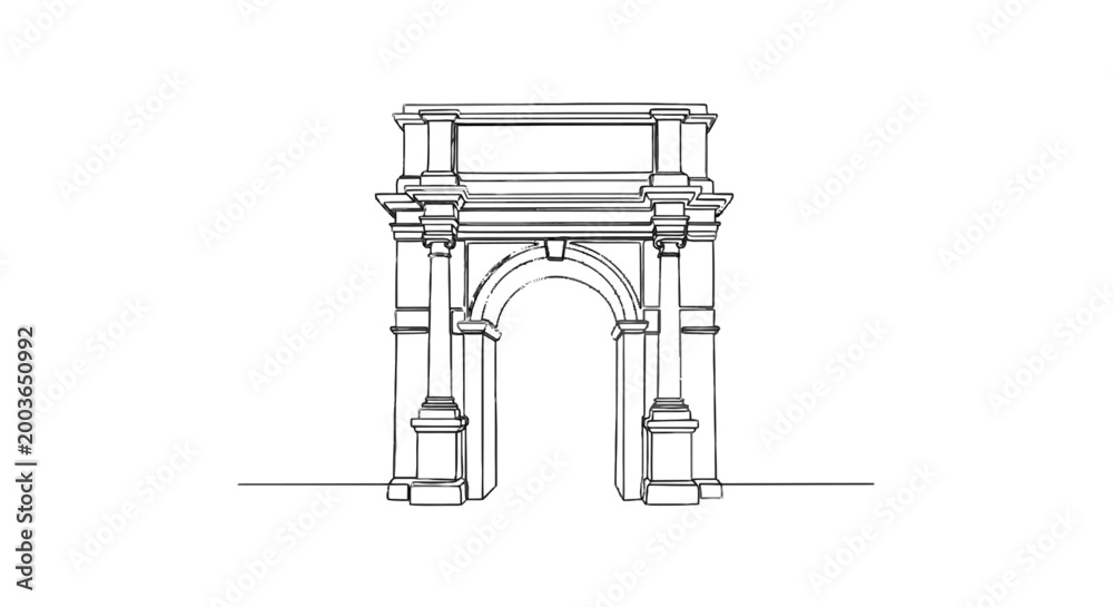 Obraz premium Elegant classical architectural archway with intricate detailing and grand structure showcasing historic design elements for