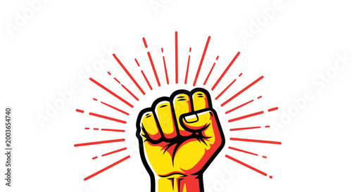 Raised Fist Symbol Power Protest.
