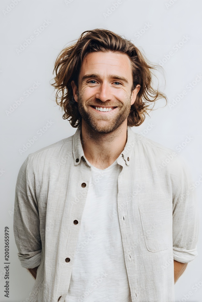 Fototapeta premium casual portrait of a smiling man on a white background