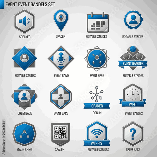 Set of Event and Business Icons for Digital and Print Media.