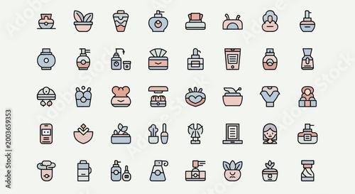 Cosmetics and beauty icons collection