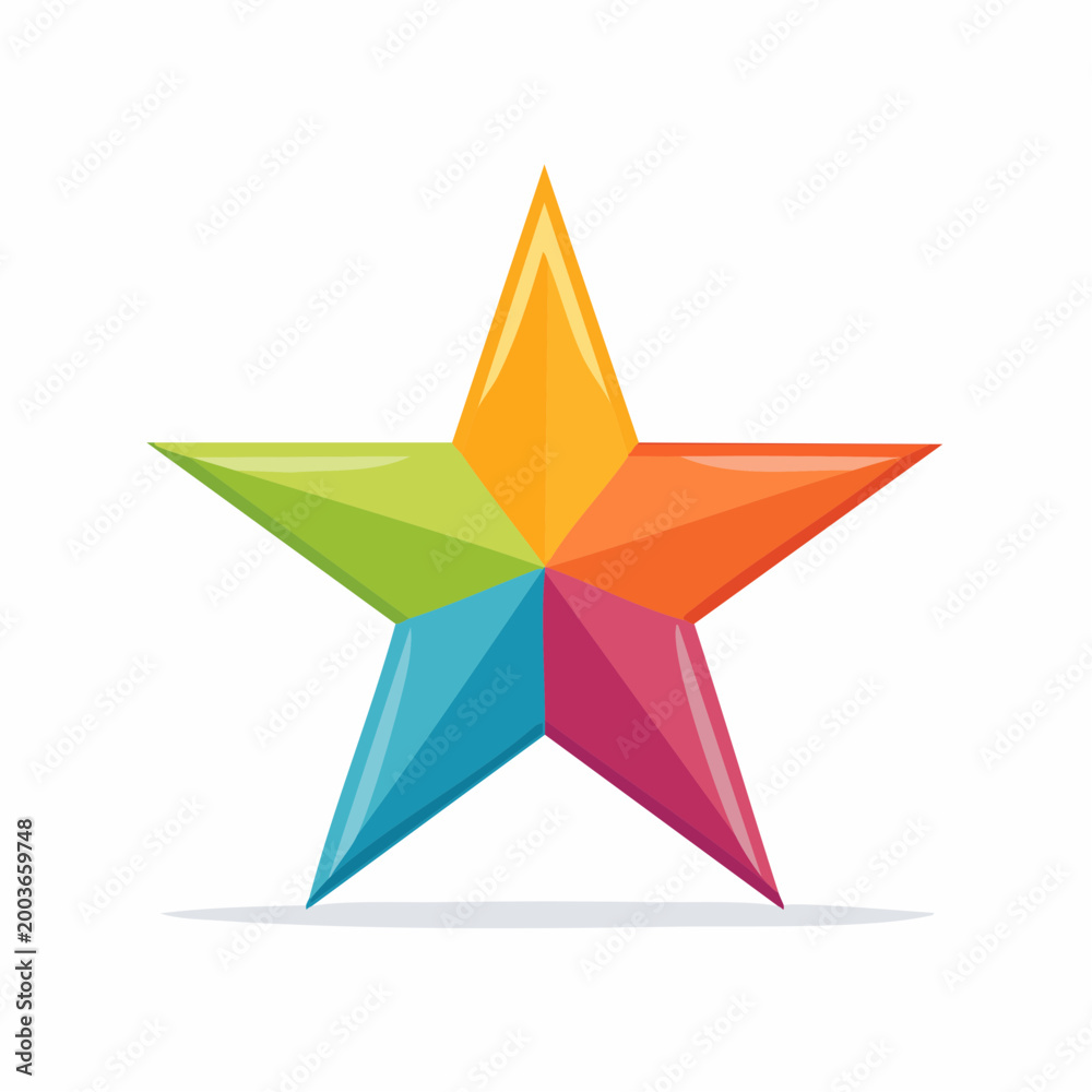 Obraz premium Colorful Five-Pointed Star Icon
