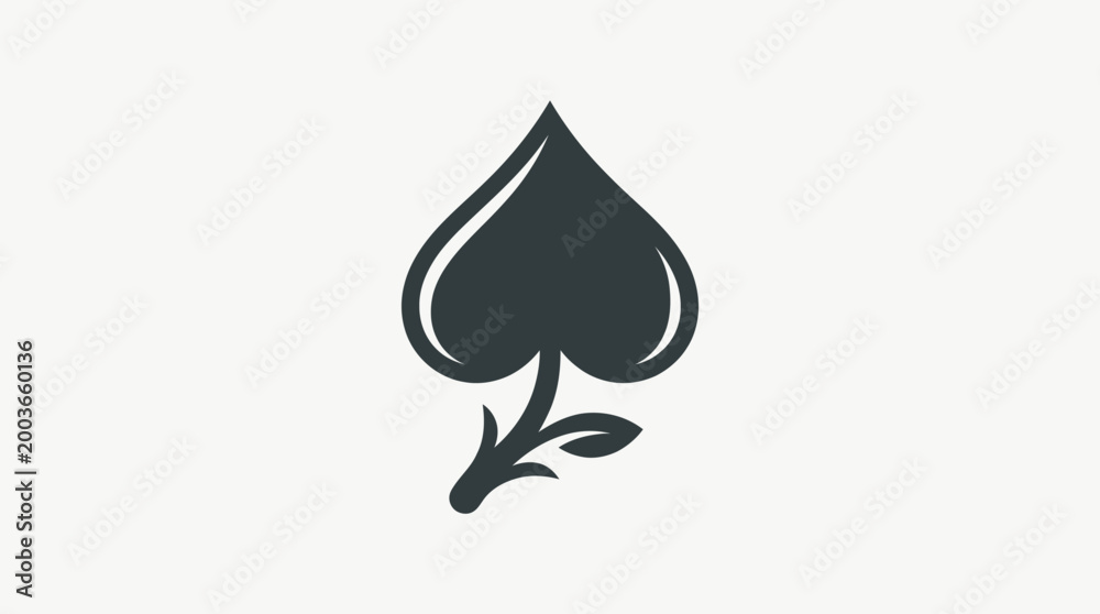 Fototapeta premium Black Spade Playing Card Suit Symbol.