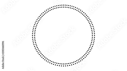 Circle made of small black dots.