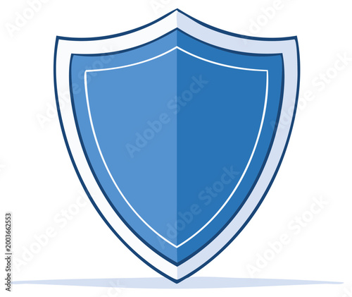 Classic shield emblem with blue field and white border protects information asset against cyber security threats Free Download Classic shield emblem with blue field and white border protects information asset against cyber security threats - GFXLoad