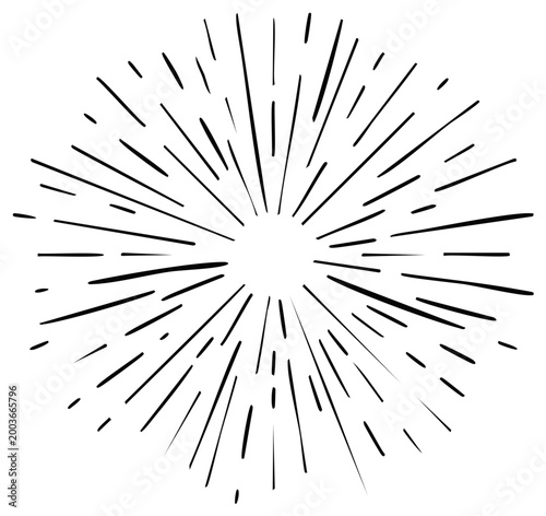 Abstract radial burst with lines radiating outwards, creating a dynamic visual