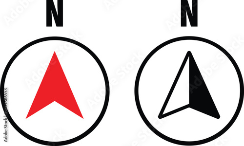 Fotografía North arrow icon set
