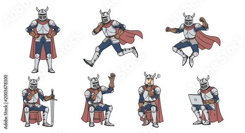 Robot superhero in various poses.