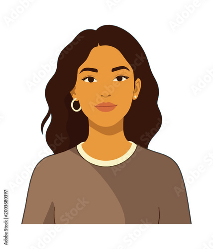Female Professional Woman Portrait Icon Flat Design