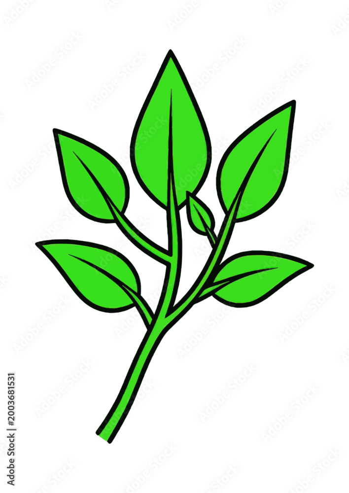 Fototapeta premium Green Plant Growth Vector Icon Nature Leaf Symbol