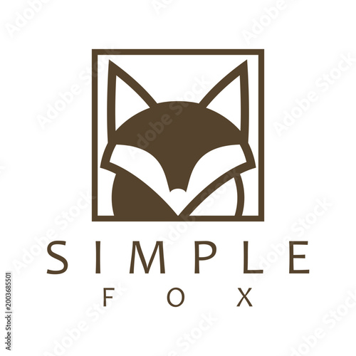 simple minimalist fox head logo vector art