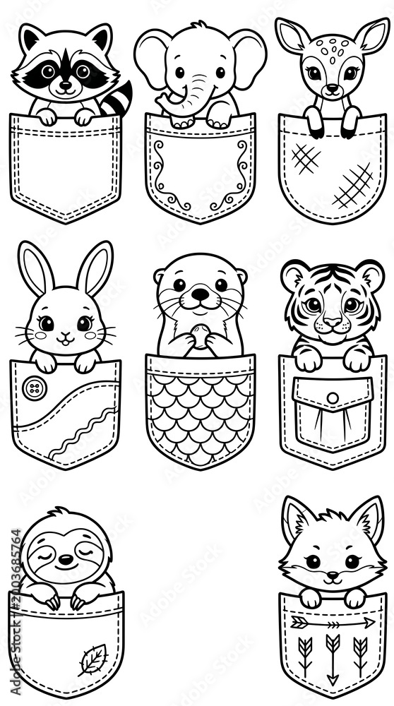 Fototapeta premium set of funny animals
