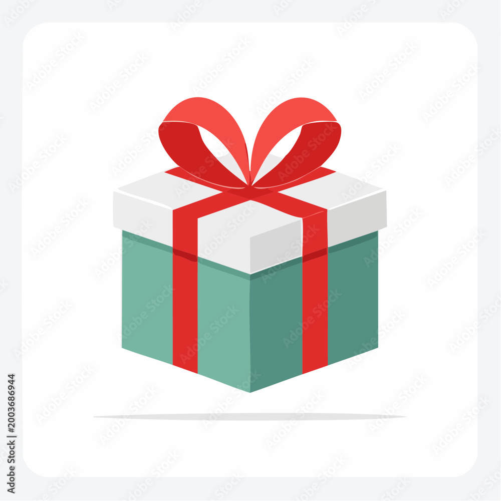 Fototapeta premium Gift Box with Red Ribbon