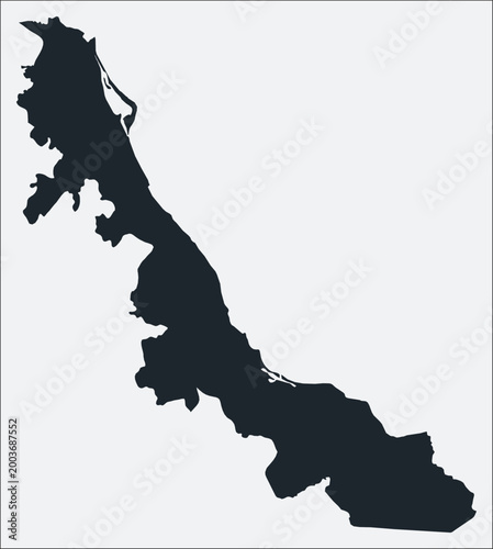 Veracruz-Llave, MX, Mexico map. Just a simple border map. Shape of the region. Plain boundary outline. Vector illustration.