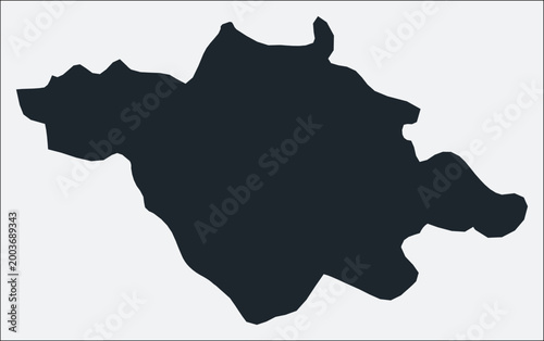 Tlaxcala, MX, Mexico map. Just a simple border map. Shape of the region. Plain boundary outline. Vector illustration.