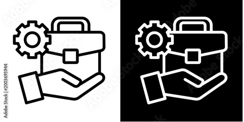 Technical Support Service Icon Set White Style Collection