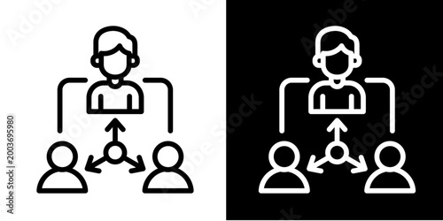 Team Hierarchy Icon Set White Style Collection