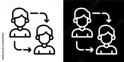 Staff Rotation Icon Set White Style Collection