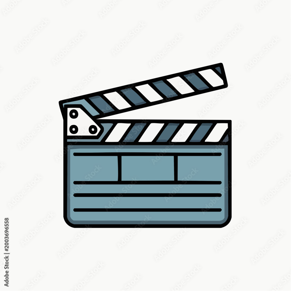Fototapeta premium blue film clapperboard icon