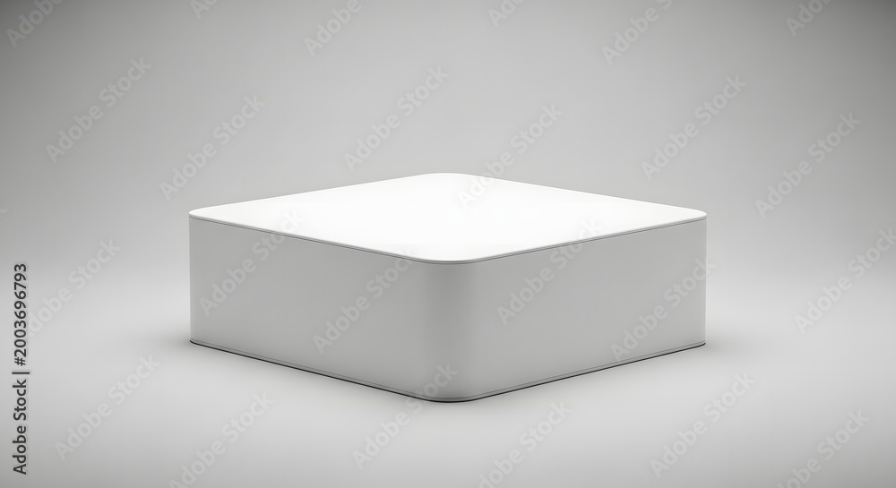 Fototapeta premium Minimal white product box mockup clean background modern packaging design presentation template