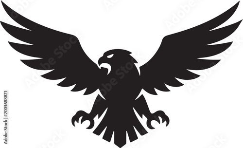 Konstfotografi Eagle vector icon, powerful bird silhouette symbol of strength freedom