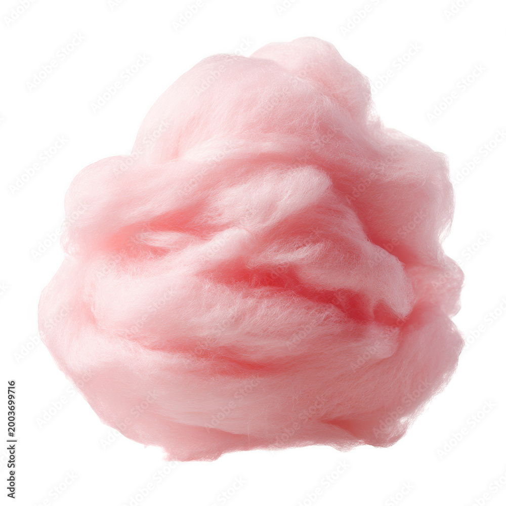Fototapeta premium soft pink cotton candy swirl isolated on transparent background