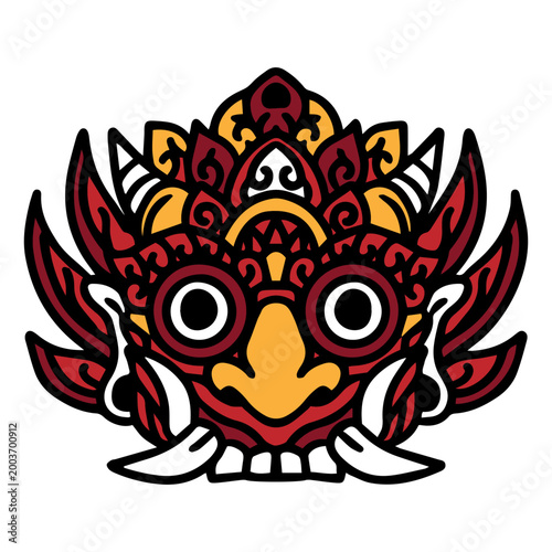 barong illustration vector bali mask creature traditional artwork art