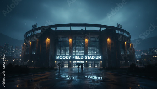 Moody Field Stadium Background at Night for Sports