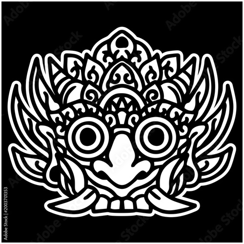 barong illustration vector bali mask creature traditional artwork art